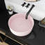 Ceramic Bathroom Sink - Pink Vessel Artistic Basin, 15.54In X 4.64In, Ceramic, Simple To Keep Germ- Art 15.7"15.7"4.7", Stain- Effortless Cleaning-120932390