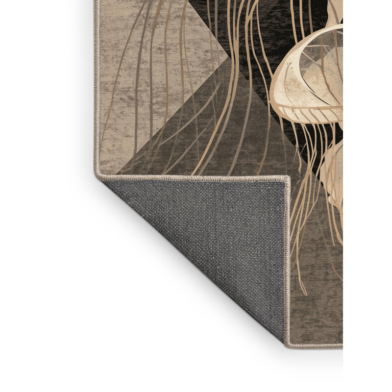 Tapis moelleux moelleux moelleux à motif art déco Abson, 5 x 8