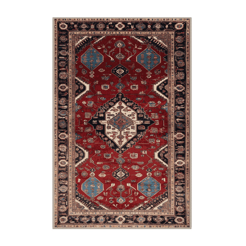 Machine Washable Persian Brown Area Rug, Rectangle 2' x 3'