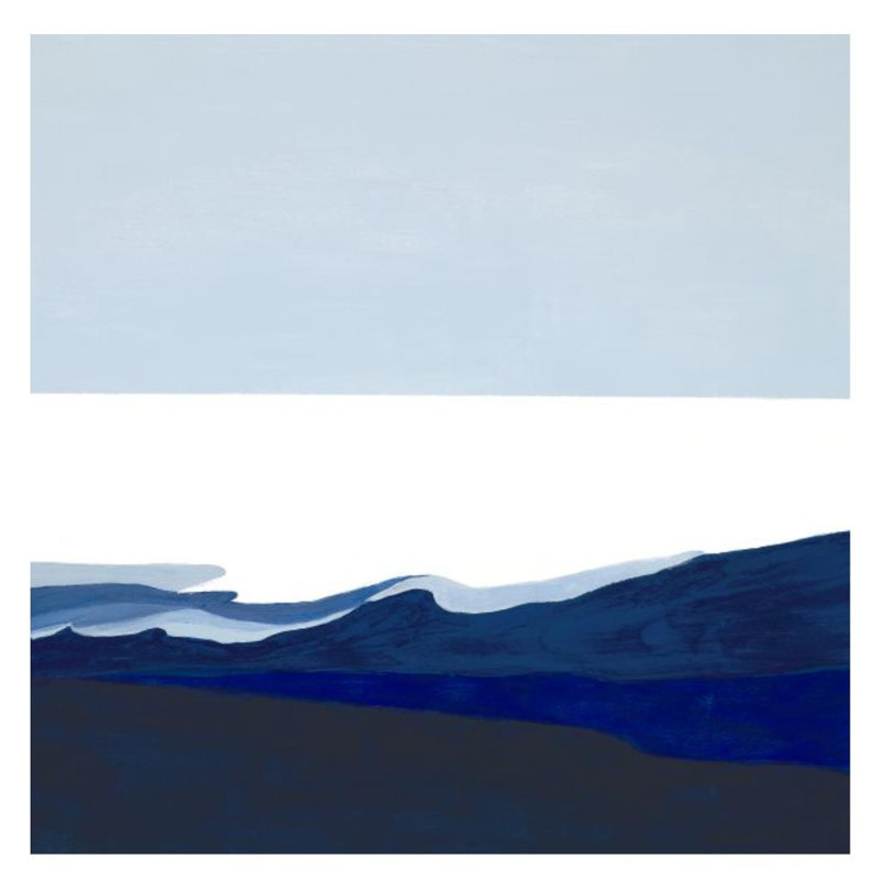 Deep Blue Flow I Print by Sara Brown, 36" H x 36" W, Plexi