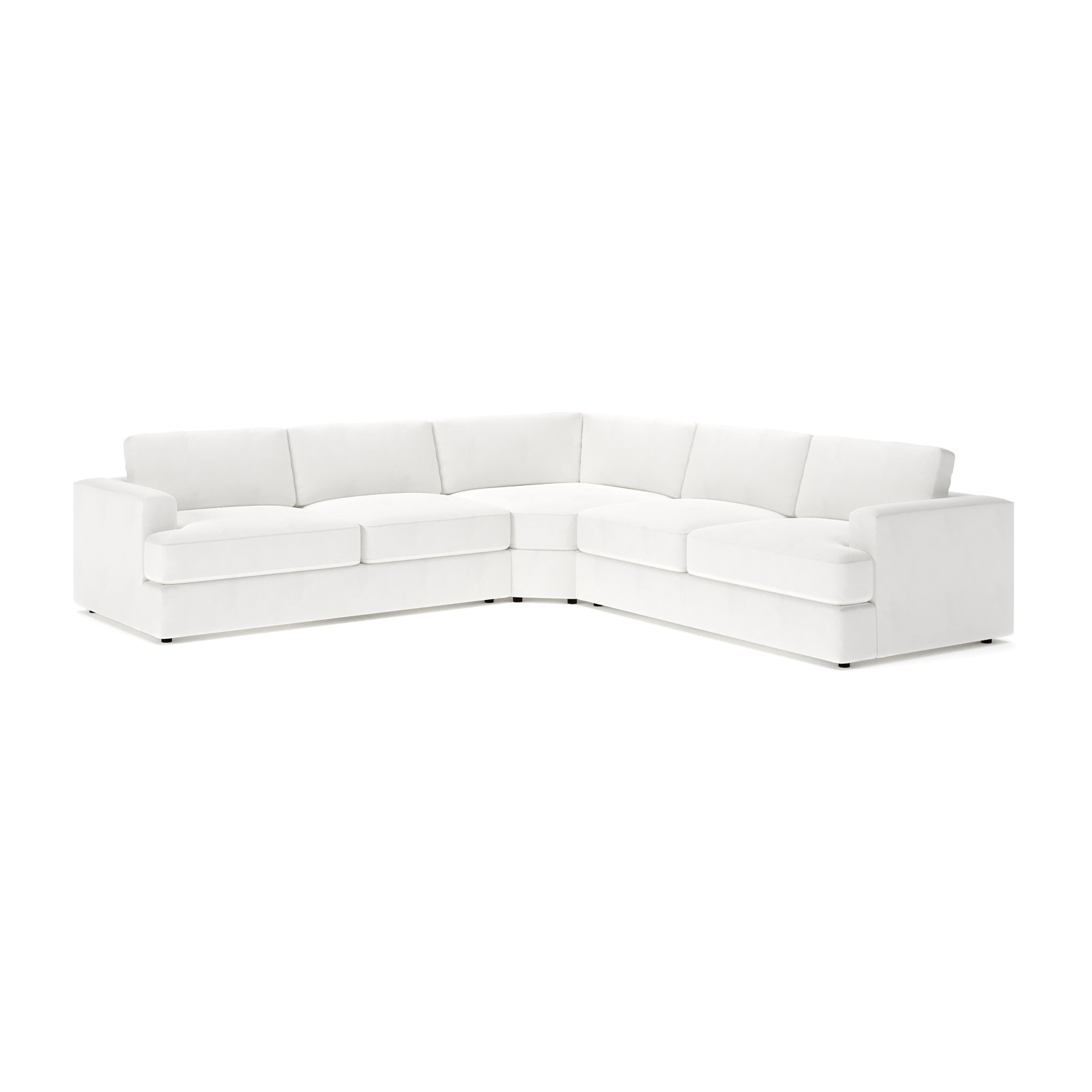 Cayden L-Sectional, Classic Bleach White Twill