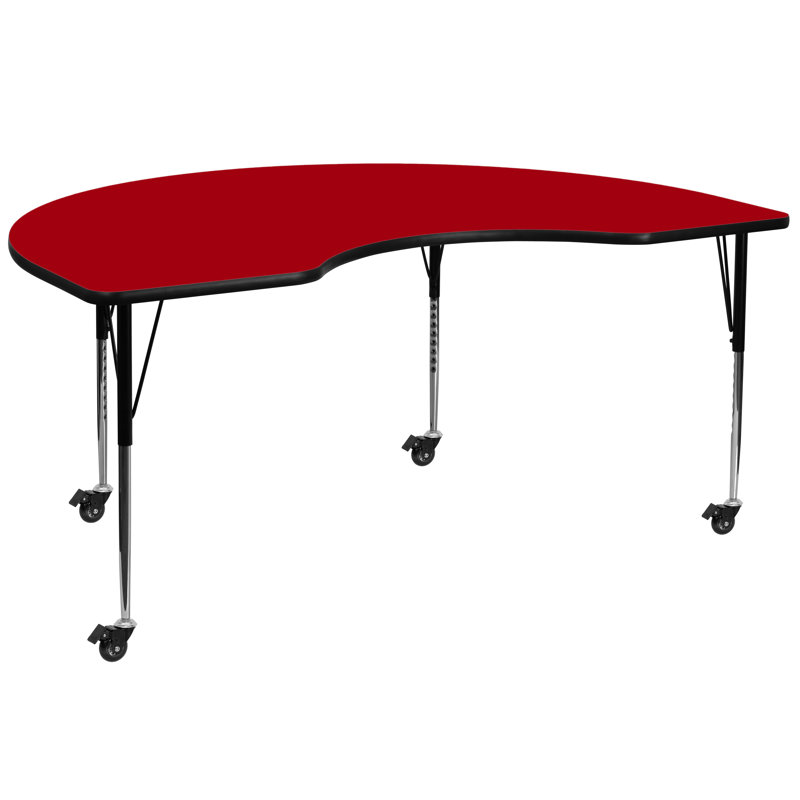 Table d'activité à hauteur ajustable Goddard, Rouge, L 48 po x P 72 po x H 21,25 po à 30,25 po