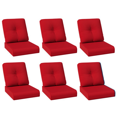 Ensemble de coussins de siège d'extérieur à assise profonde et coussins de dossier, coussins de remplacement en tissu d'oléfine résistants à la décoloration pour la pelouse de jardin, disponibles en beige, bleu marine, rouge, orange, vert et noir
