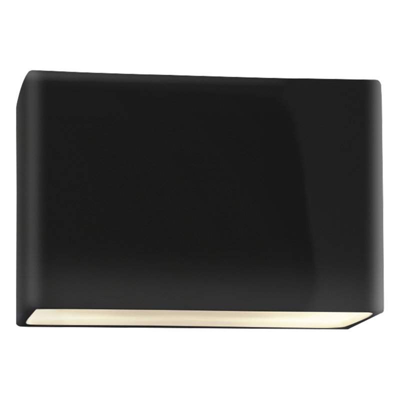 Bergen Beach Ceramic Wall Light, Gloss Black, 8" H x 12" W x 4" D, LED