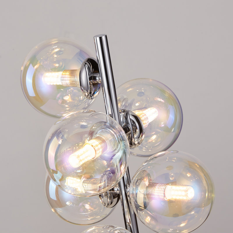 Wantaugh Metal Table Lamp, Smoke Grey, Polished Chrome