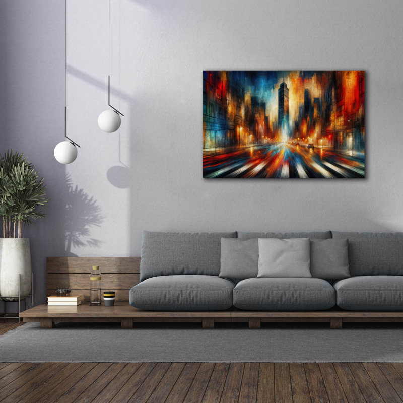 Toile épique Graffiti «Urban Abstract 5» par Rey Klimt, 60 po x 40 po
