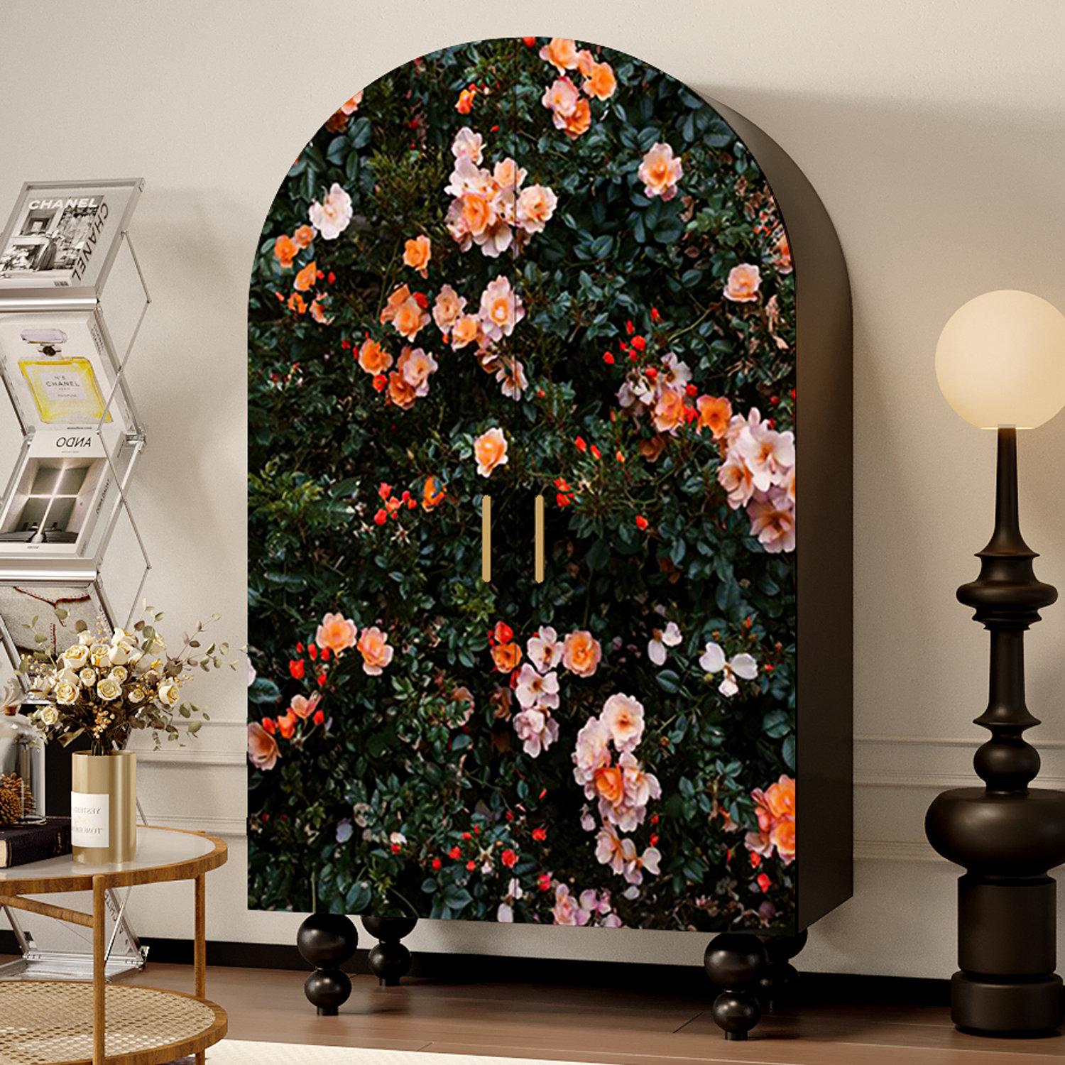 Ruthber Solutions French Vintage Arched Two-Door Wardrobe | Wayfair