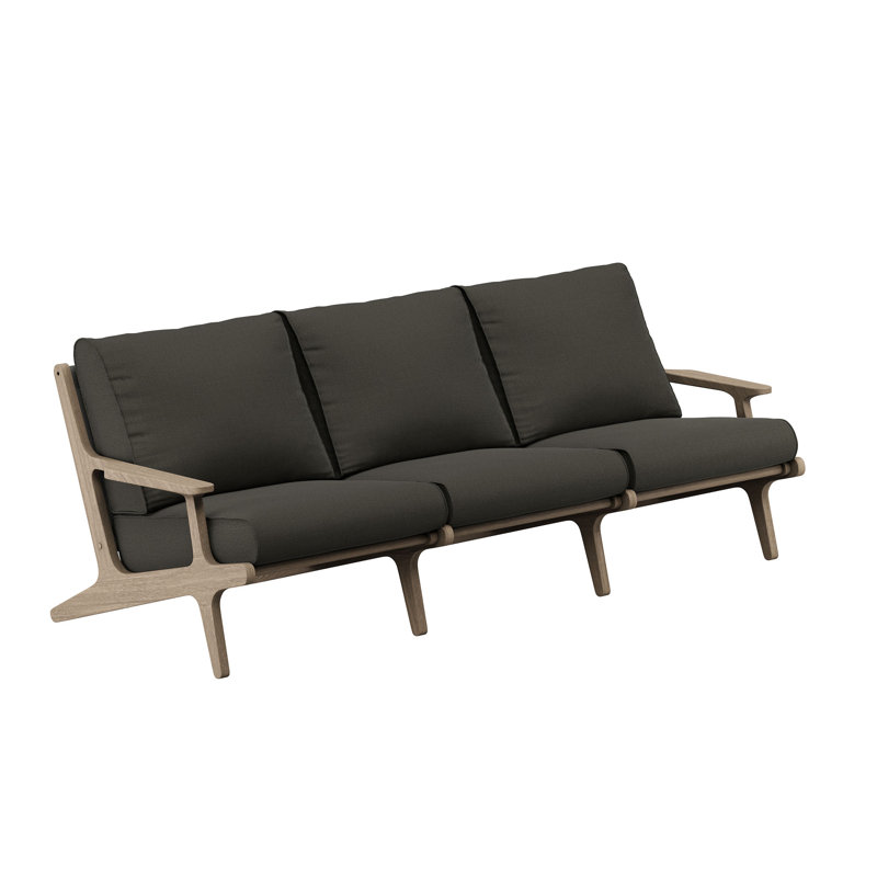 Canapé d'extérieur en teck gris Saratoga, Gris