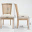 Chaises rembourrées avec dossier en T en rotin naturel