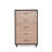 Light Oak Wood Chest with 5 Drawers, Rectangular Storage Dresser on Caster Wheels