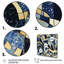 "Motif abstrait avec textures bleues et dorées", impression encadrée sur toile-813018674-813018673