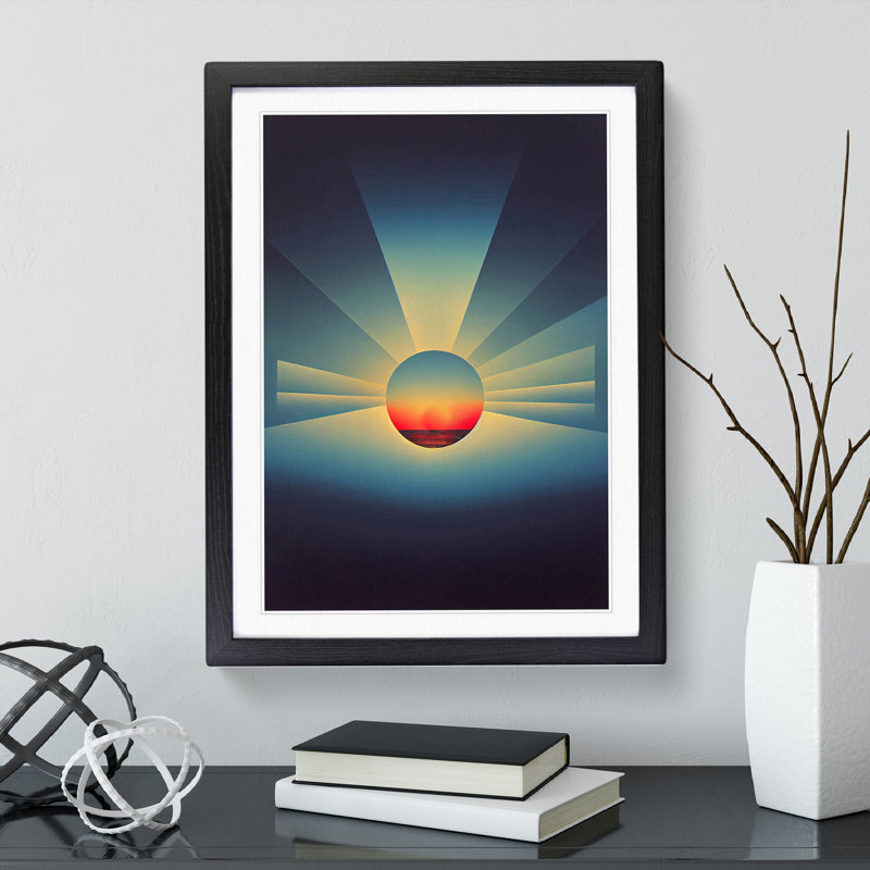 XV1022-4894X Urban Abstract Sunset - Print, Black Framed Paper, 66cm H x 48cm W, White
