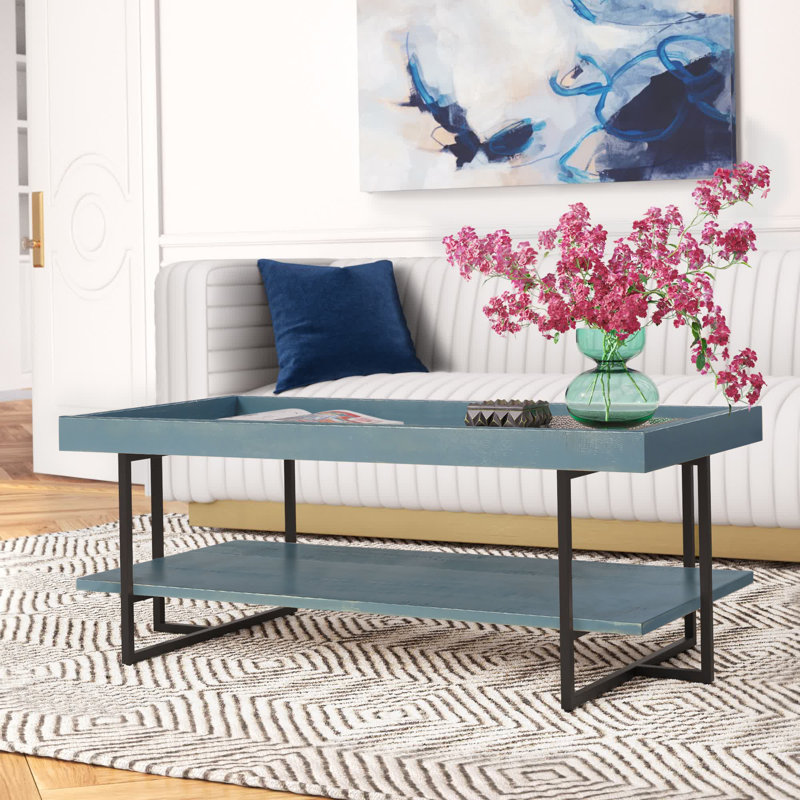Baden Single Coffee Table, Antique Blue
