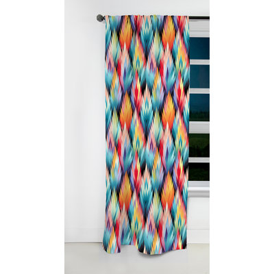 Colorful Bohemian Ikat Harmony Brilliance - Ikat Curtain - Velvet Blackout Ikat Curtain - 1 Panels