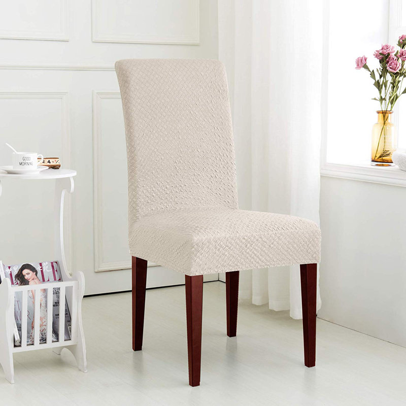 Housse pour chaise de salle à manger et coussin en T, Ivoire