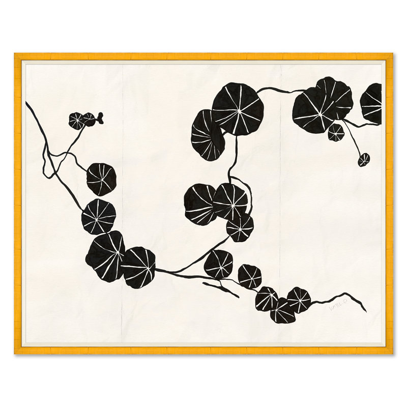 Nasturtium (var. 2) Print by Susan Hable, 43" H x 54" W, Gold Framed