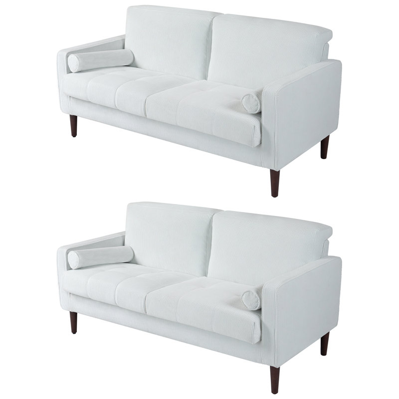 Carmelinda 157Cm Square Arms Sofa, Beige