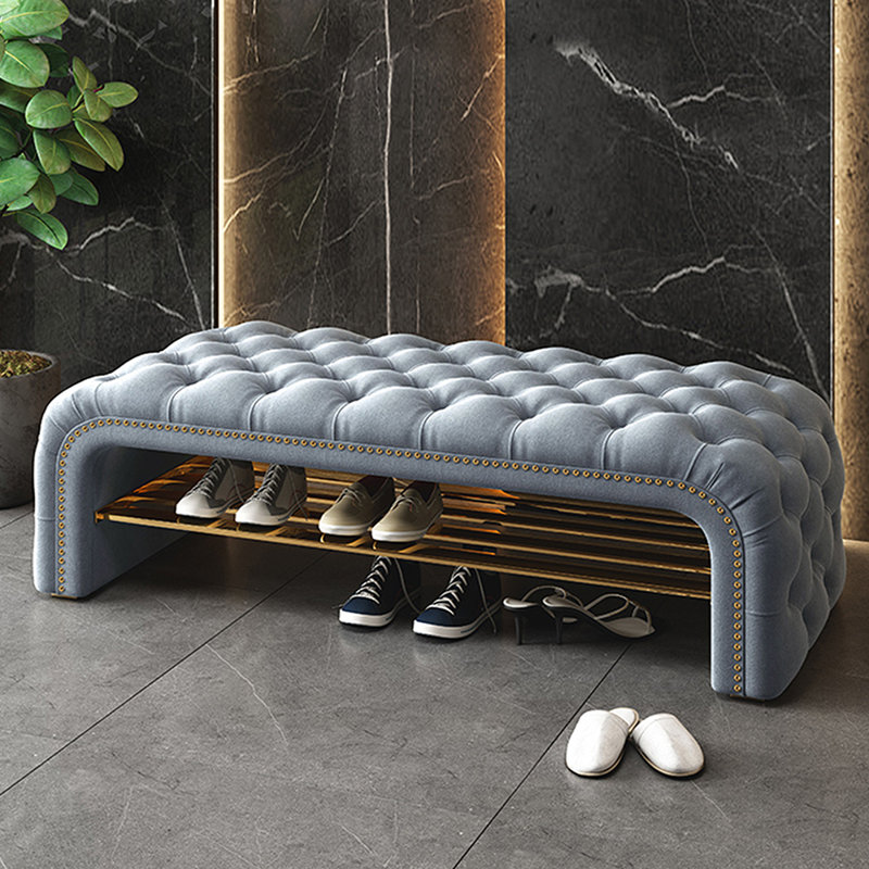 Banc de rangement pour 7 paires de chaussures, Bleu marine