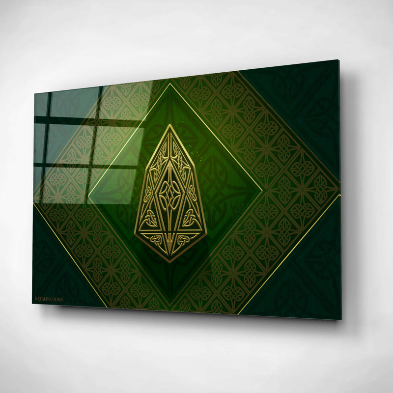 Art mural en verre Trinx «Celtic Knot EOS Crypto» par Katalina, H 16 po x l 24 po x P 0,2 po
