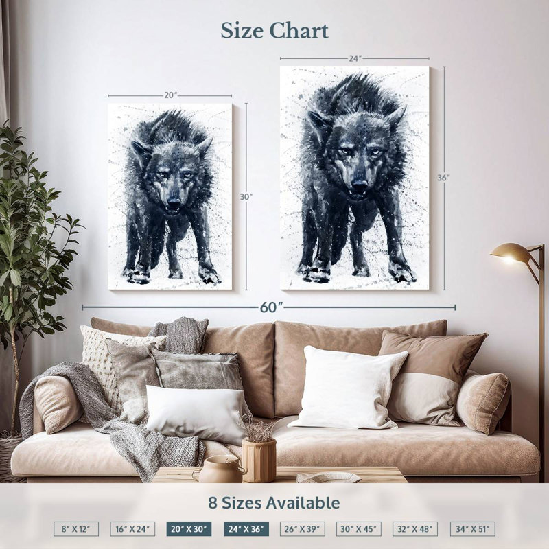 Brampt Angry Wolf, 36" H x 24" W
