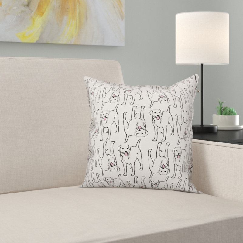 Housse de coussin carré All The Labs, 20 po x 20 po, Blanc, Polyester/ Bourre en polyester