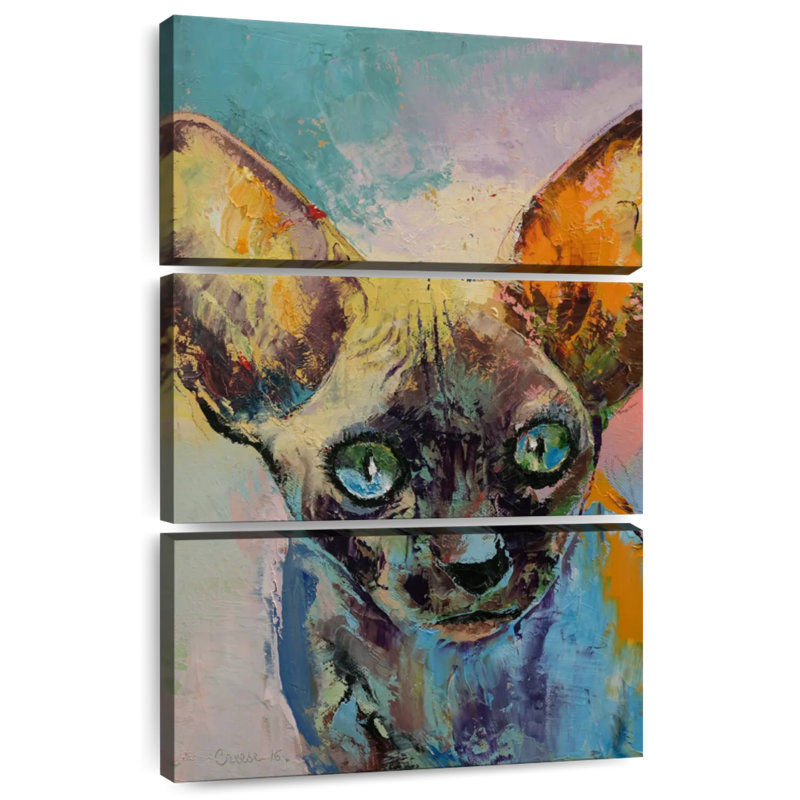 Portrait de chat Brampt Sphynx, H 32 po x l 20 po