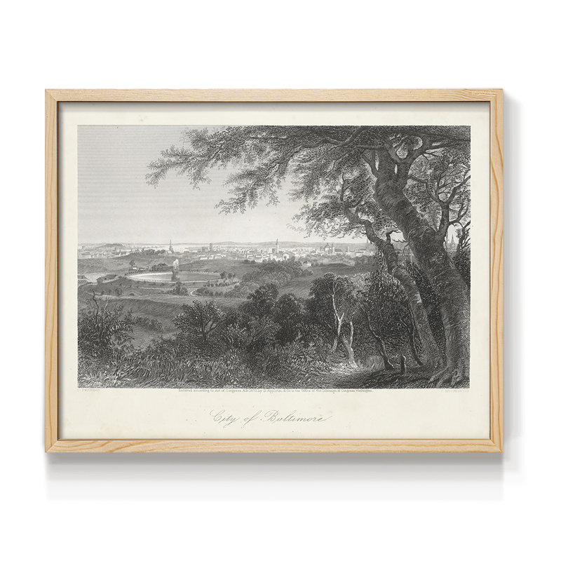 City of Baltimore - Reproduction encadrée - Restickable, H 8 po x l 10 po, Naturel