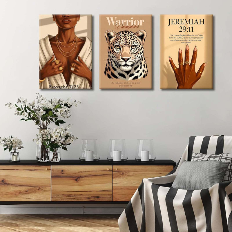 3 Piece Wrapped Canvas Print, 60cm H x 40cm W