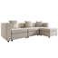4 Seater Beige Modular Sofa with Storage