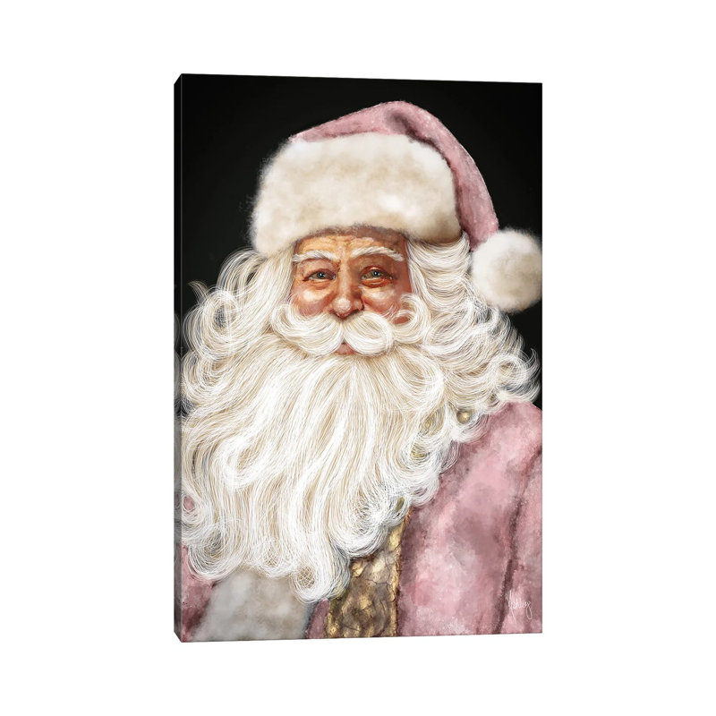 «Pink Santa», reproduction d'art murale , H 48 po x l 32 po, Toile tendue, Ne s’applique pas