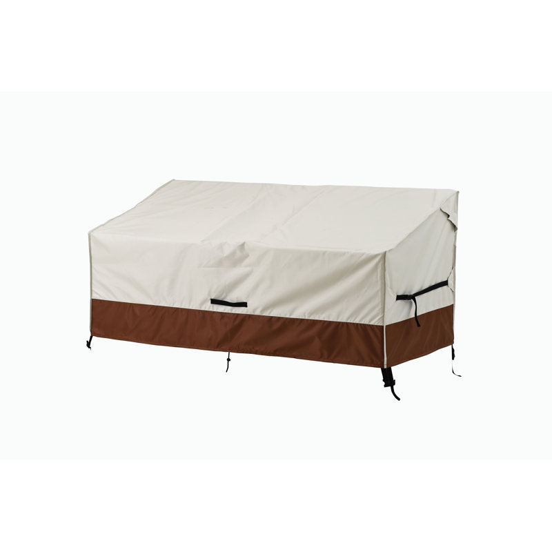 Housse de causeuse pour l'extérieur 104 po x 40 po x 35 po, housse de banc pour canapé d'extérieur robuste à 2 places (beige-brun)