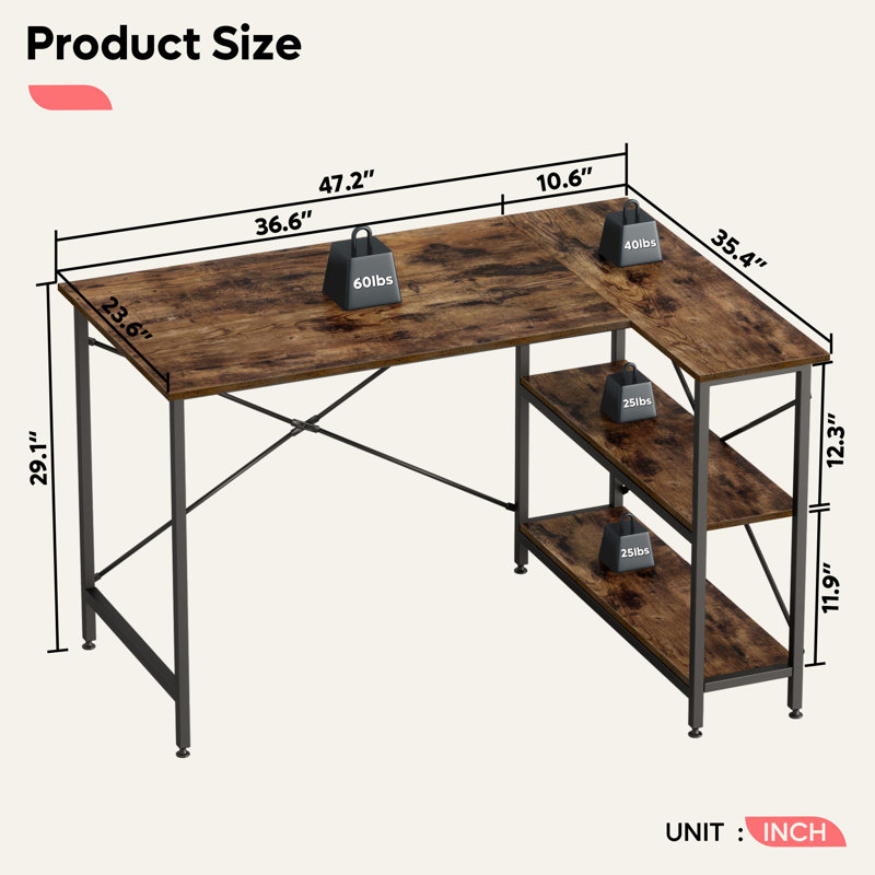 17 Stories Atia Reversible L-Shape Desk & Reviews | Wayfair