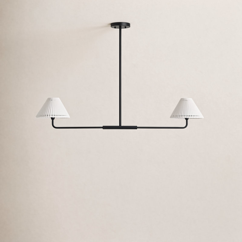 Lustre linéaire moderne à 2 lumières Pearson, Noir mat