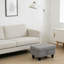 Repose-pieds en lin avec rivets