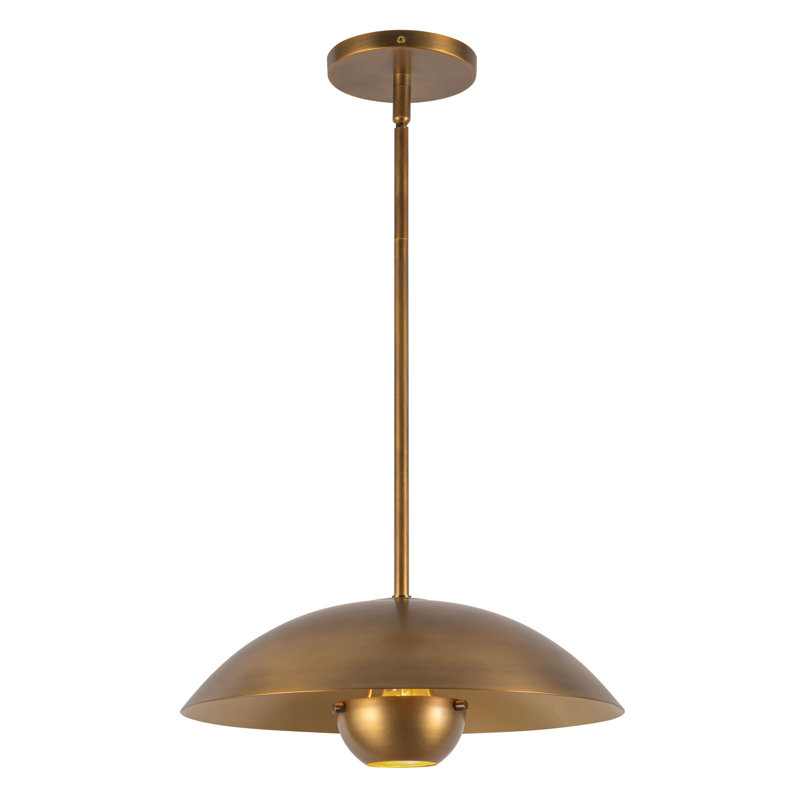 Umbra 14-in Black Pendant, Vintage Brass, 14-in