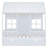 Twin Size Wood House Bed with Twin Trundle, Rustic Wooden Daybed, Crisp White