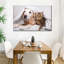 Chien et chat douillet sur toile-376574286