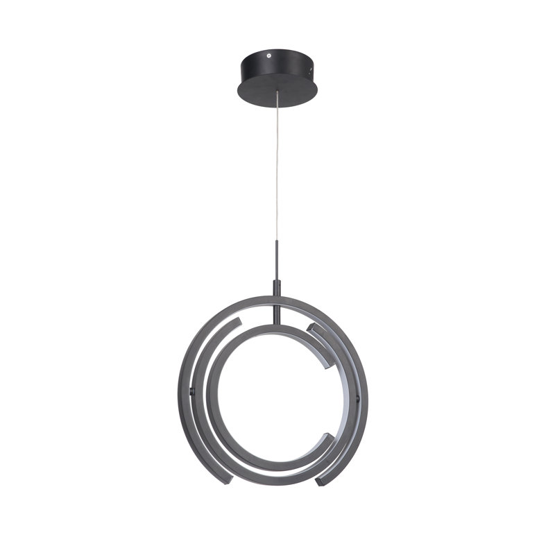 Luminaire suspendu géométrique à DEL 1 lumière Liam, Noir mat