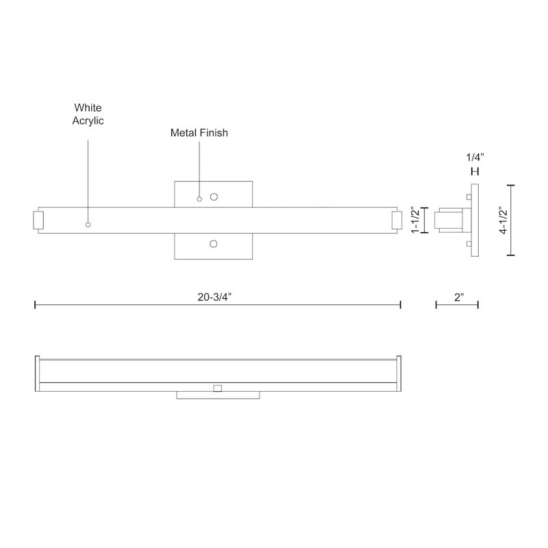 Latitude-Slim 20.75" Chrome Dimmable LED Vanity Light