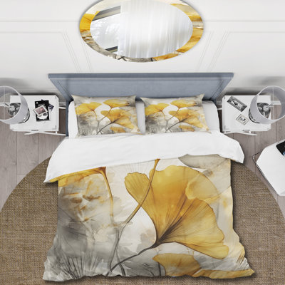 Palm Tropical Ginkgo Artwork III - Palms & Palm Trees Duvet Cover Set