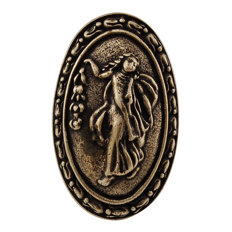 Sforza Oval Knob, Antique Brass