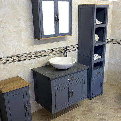 Bolsover 751mm Single Bathroom Vanity with Vessel Stone Basin