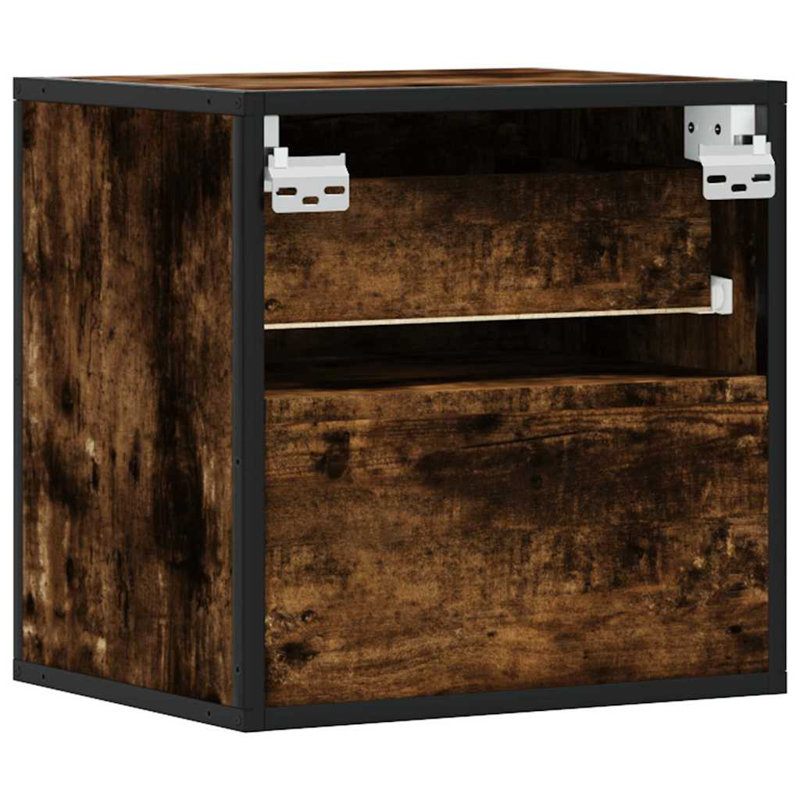 40 cm W Bedside Table, Smoked Oak