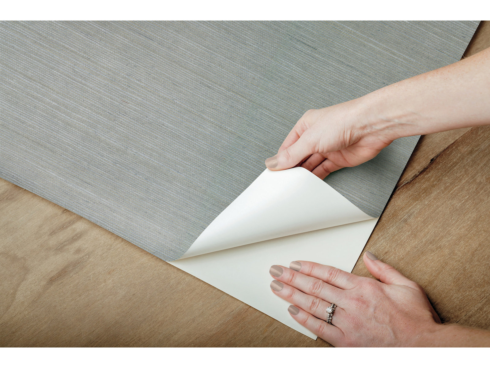 Sisal Grasscloth Self-Adhesive Wallpaper Roll, Slate