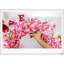 Couronne de vigne de la Saint-Valentin 22 po avec des baies de fleurs roses rouges, décor en plastique de soie durable, cadeau romantique pour sa décoration de fenêtre murale de porte d'entrée