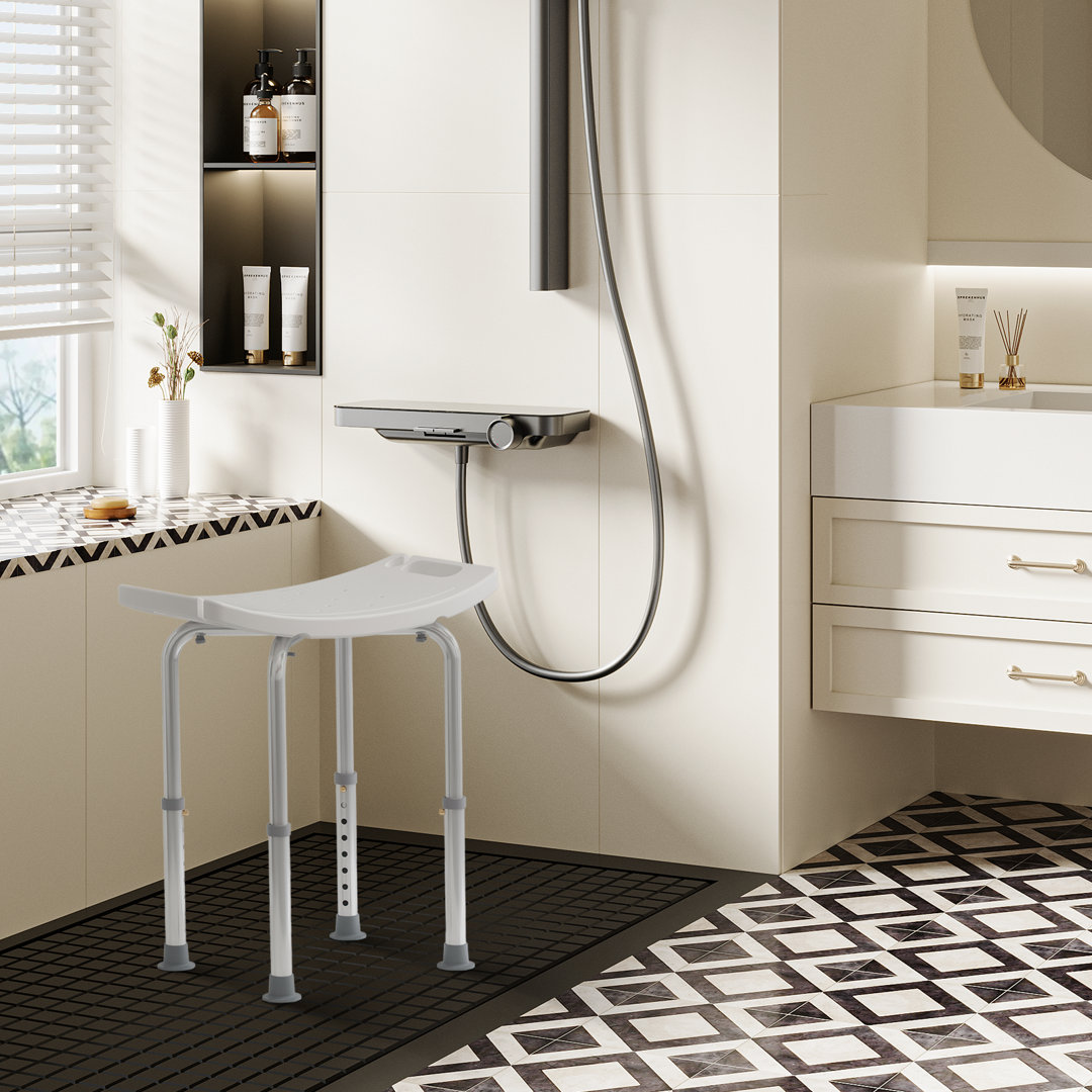 Adjustable Shower Stool With Non-slip Feet â Safe Bath Seat For Elderly, Pregnant & Disabled