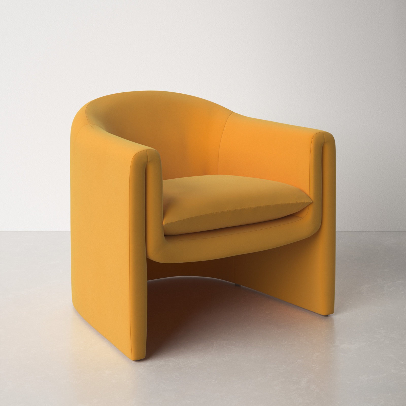 Pollman Barrel Chair, Pumpkin Orange Velvet