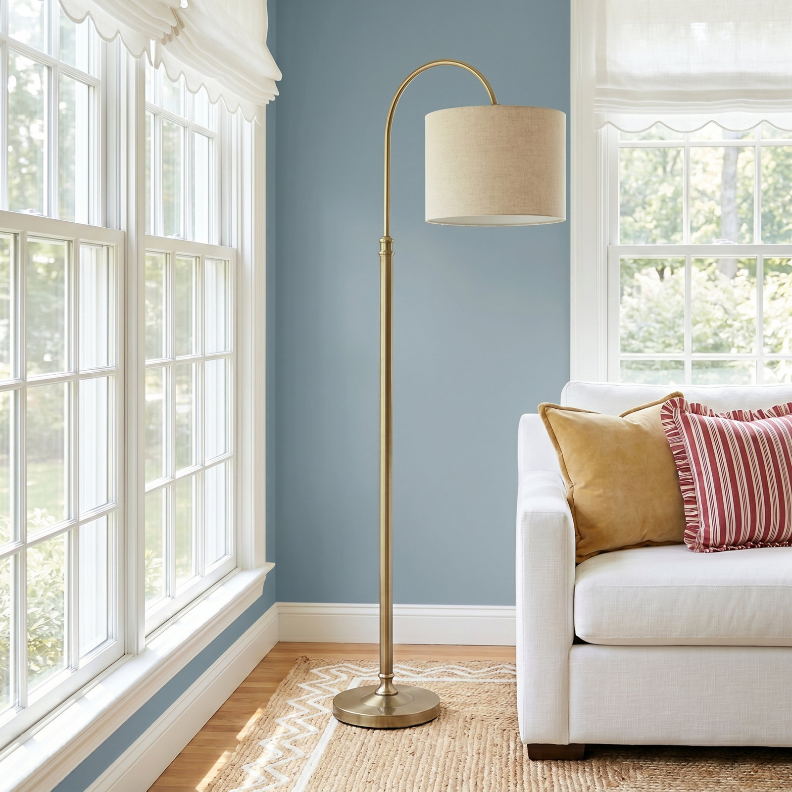 Elita 68'' Floor Lamp, Antique Brass