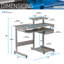 Bureau d'ordinateur complet, gris
