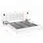 Lit plateforme tapissier hydraulique avec rangement en velours avec 2 tablettes, 2 lampes de lecture et port USB-2007521292